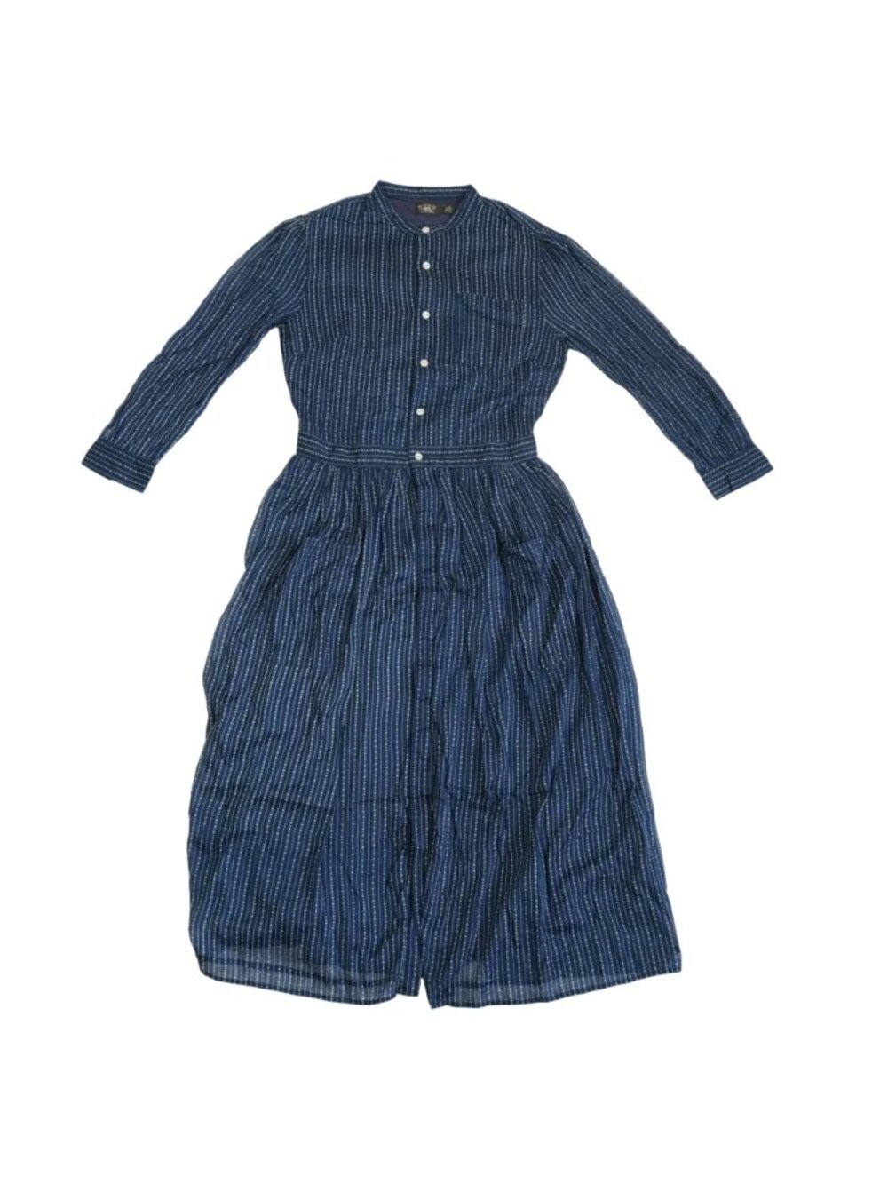 RRL Ralph Lauren Blue Striped Button Down Shirt Dress Size 2